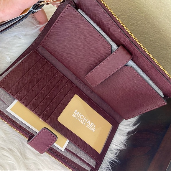 Black Friday sale ✨Michael Kors jet set travel double zipper wallet wristlet - Picture 2 of 7